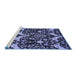 Sideview of Machine Washable Abstract Blue Modern Rug, wshabs721blu