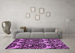 Machine Washable Abstract Purple Modern Area Rugs in a Living Room, wshabs721pur