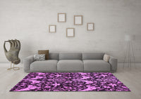 Machine Washable Abstract Purple Modern Rug, wshabs721pur