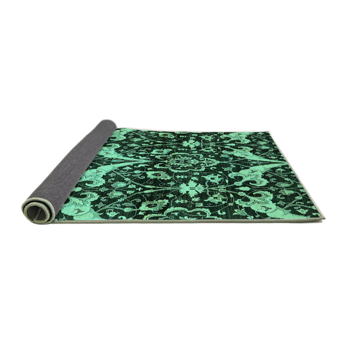 Sideview of Abstract Turquoise Modern Rug, abs721turq
