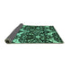 Sideview of Abstract Turquoise Modern Rug, abs721turq