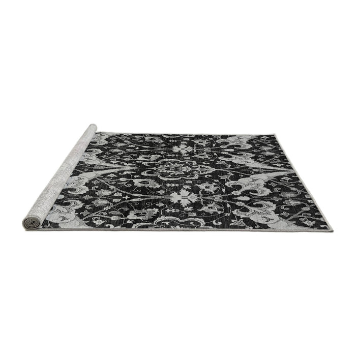 Sideview of Machine Washable Abstract Gray Modern Rug, wshabs721gry