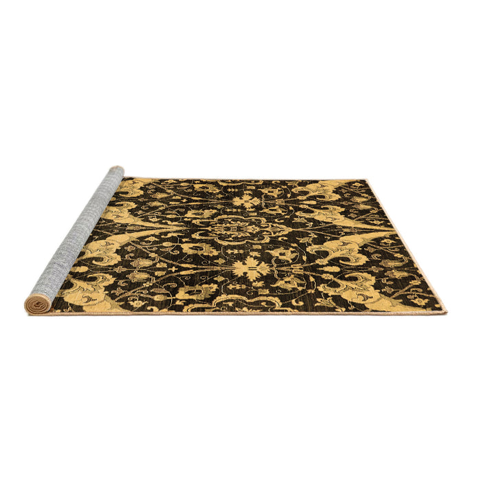Sideview of Machine Washable Abstract Brown Modern Rug, wshabs721brn