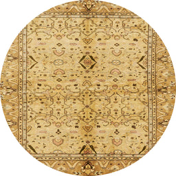 Round Machine Washable Abstract Sedona Brown Rug, wshabs722