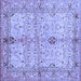 Square Oriental Blue Traditional Rug, abs722blu