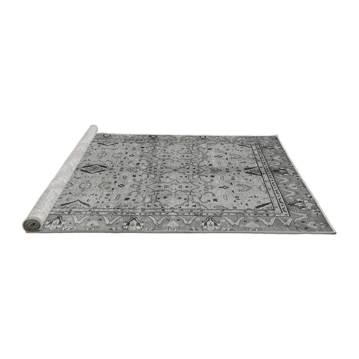 Sideview of Machine Washable Oriental Gray Traditional Rug, wshabs722gry