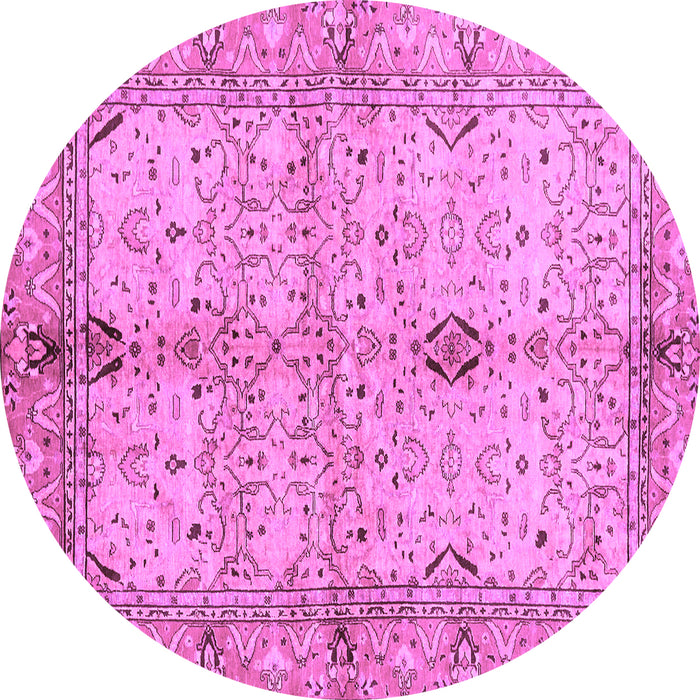 Round Machine Washable Oriental Purple Traditional Area Rugs, wshabs722pur