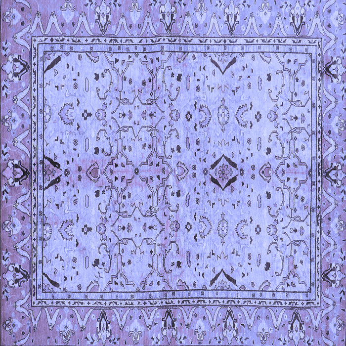 Square Machine Washable Oriental Blue Traditional Rug, wshabs722blu