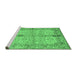 Sideview of Machine Washable Oriental Emerald Green Traditional Area Rugs, wshabs722emgrn