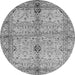 Round Oriental Gray Traditional Rug, abs722gry