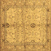 Square Oriental Brown Traditional Rug, abs722brn