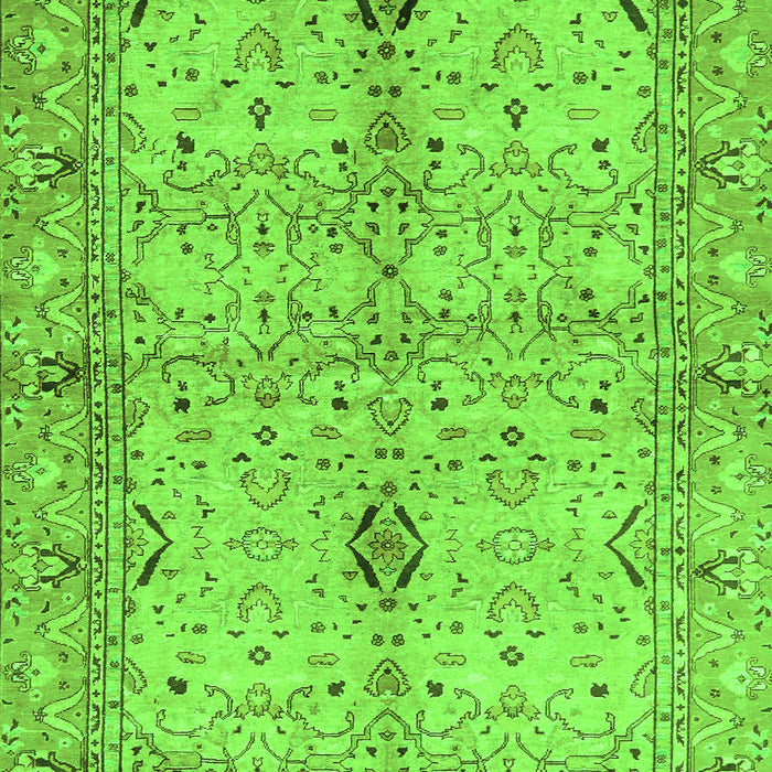 Machine Washable Oriental Green Traditional Area Rugs, wshabs722grn