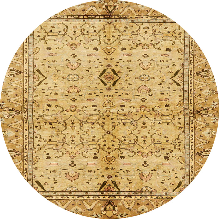 Round Abstract Sedona Brown Oriental Rug, abs722