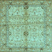 Square Oriental Light Blue Traditional Rug, abs722lblu