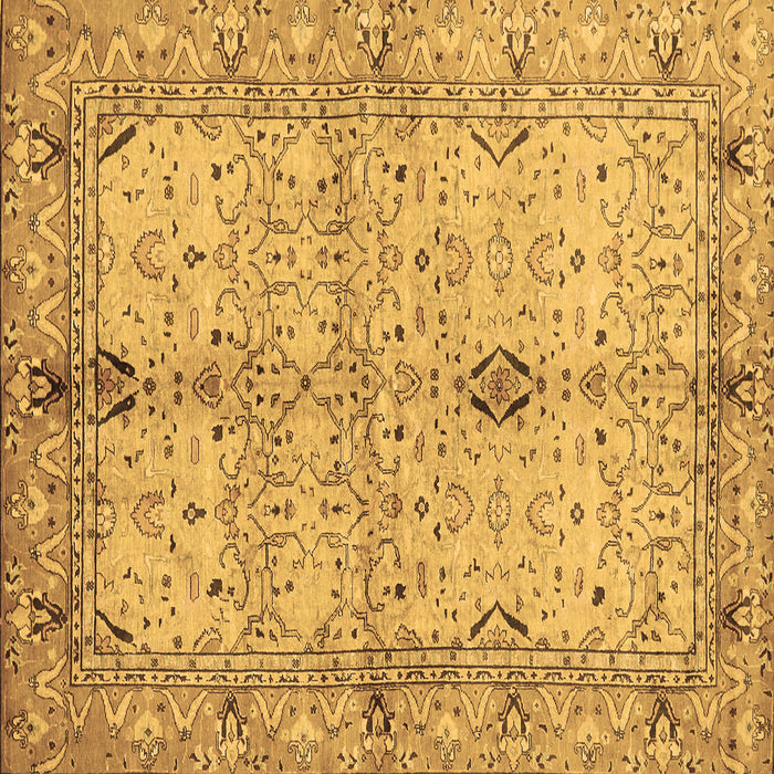 Square Machine Washable Oriental Brown Traditional Rug, wshabs722brn
