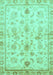 Machine Washable Oriental Turquoise Traditional Area Rugs, wshabs723turq