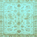 Square Oriental Light Blue Traditional Rug, abs723lblu