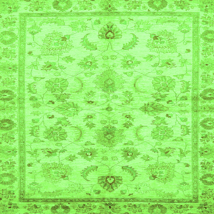 Square Oriental Green Traditional Rug, abs723grn
