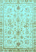 Machine Washable Oriental Light Blue Traditional Rug, wshabs723lblu