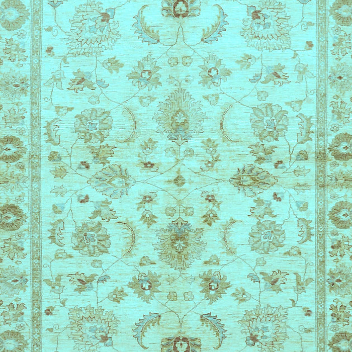 Machine Washable Oriental Light Blue Traditional Rug, wshabs723lblu
