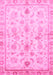 Machine Washable Oriental Pink Traditional Rug, wshabs723pnk