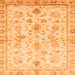 Square Machine Washable Oriental Orange Traditional Area Rugs, wshabs723org