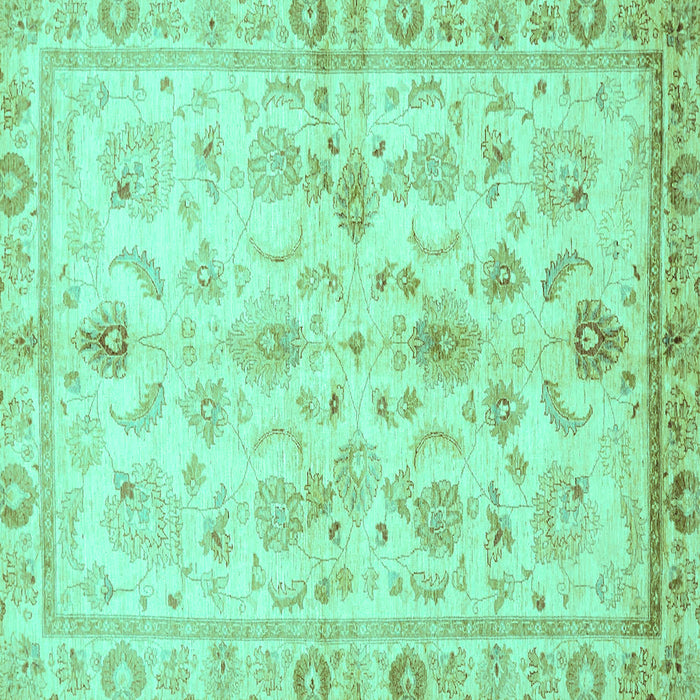 Square Oriental Turquoise Traditional Rug, abs723turq