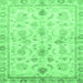 Square Oriental Emerald Green Traditional Rug, abs723emgrn