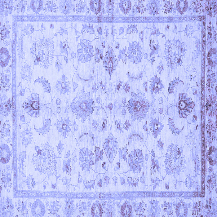 Square Machine Washable Oriental Blue Traditional Rug, wshabs723blu