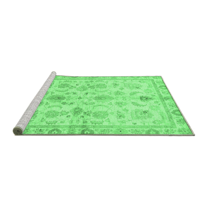 Sideview of Machine Washable Oriental Emerald Green Traditional Area Rugs, wshabs723emgrn
