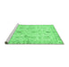 Sideview of Machine Washable Oriental Emerald Green Traditional Area Rugs, wshabs723emgrn