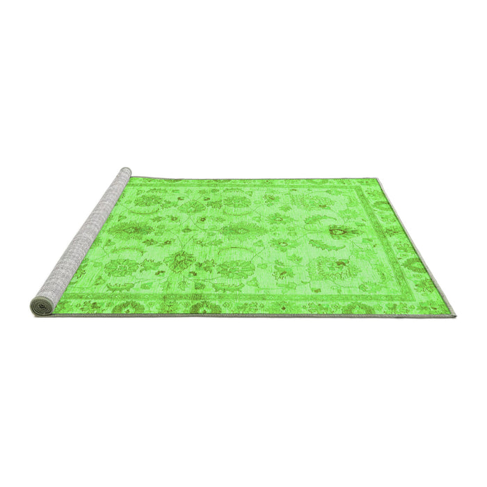 Sideview of Machine Washable Oriental Green Traditional Area Rugs, wshabs723grn