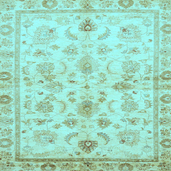 Square Machine Washable Oriental Light Blue Traditional Rug, wshabs723lblu