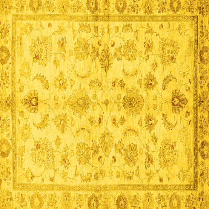 Square Oriental Yellow Traditional Rug, abs723yw