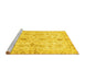 Sideview of Machine Washable Oriental Yellow Traditional Rug, wshabs723yw