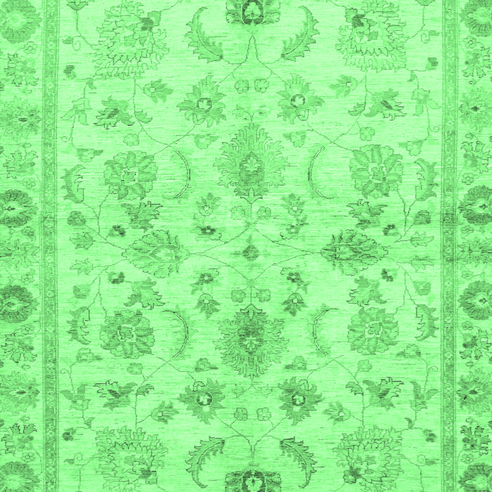 Machine Washable Oriental Emerald Green Traditional Area Rugs, wshabs723emgrn