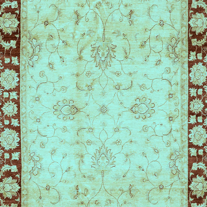 Machine Washable Oriental Light Blue Traditional Rug, wshabs724lblu