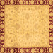 Square Machine Washable Oriental Brown Traditional Rug, wshabs724brn