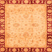 Square Machine Washable Oriental Orange Traditional Area Rugs, wshabs724org