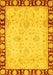 Machine Washable Oriental Yellow Traditional Rug, wshabs724yw