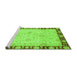 Sideview of Machine Washable Oriental Green Traditional Area Rugs, wshabs724grn