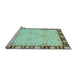 Sideview of Machine Washable Oriental Light Blue Traditional Rug, wshabs724lblu