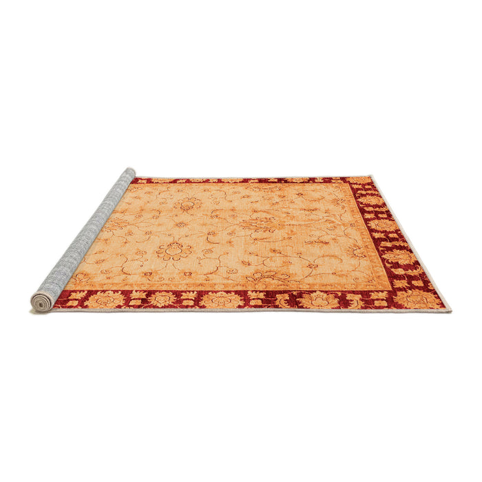 Sideview of Machine Washable Oriental Orange Traditional Area Rugs, wshabs724org