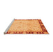 Sideview of Machine Washable Oriental Orange Traditional Area Rugs, wshabs724org