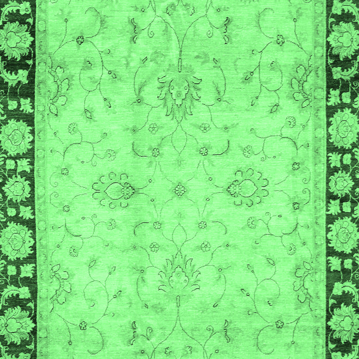 Machine Washable Oriental Emerald Green Traditional Area Rugs, wshabs724emgrn