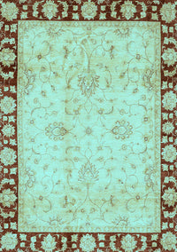 Oriental Light Blue Traditional Rug, abs724lblu