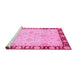 Sideview of Machine Washable Oriental Pink Traditional Rug, wshabs724pnk