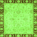 Square Machine Washable Oriental Green Traditional Area Rugs, wshabs724grn