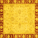 Square Oriental Yellow Traditional Rug, abs724yw