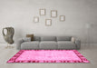 Machine Washable Oriental Pink Traditional Rug in a Living Room, wshabs724pnk